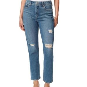 Jessica Simpson Spotlight High Rise Slim Classic Blue Distressed Women's Jeans